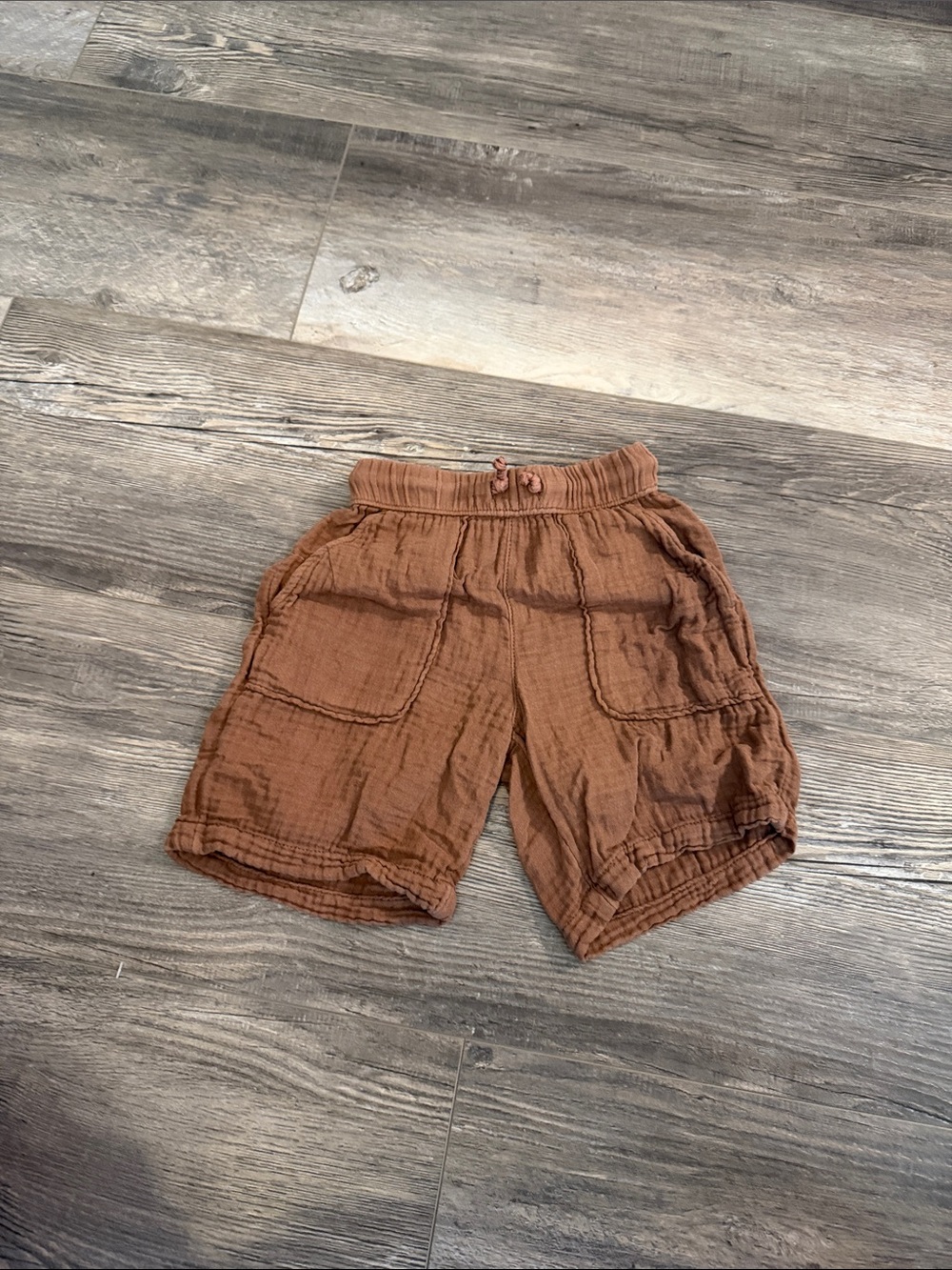 Zara Soft Cotton Blend Kids Shorts in Rust